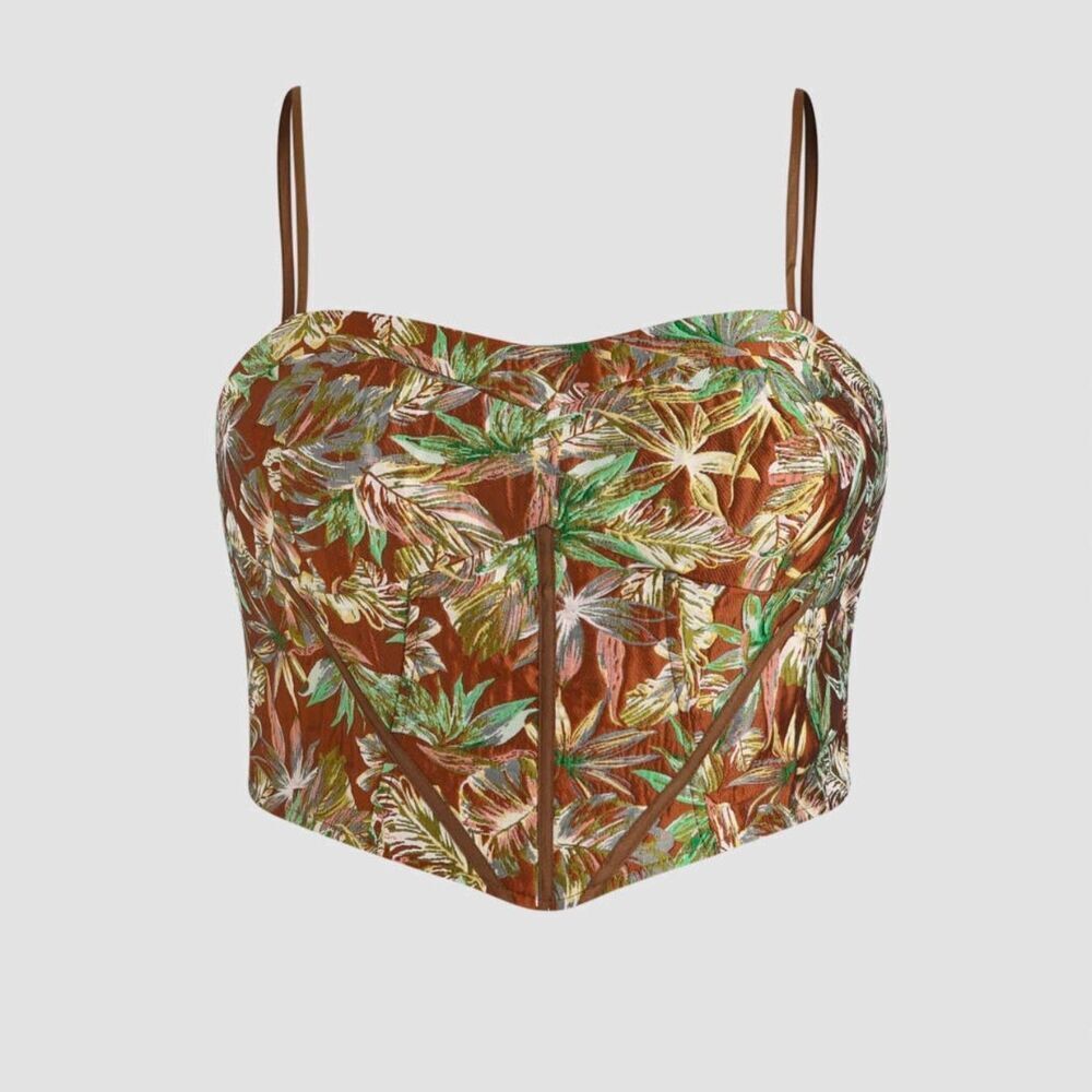 Cider NWT Wet & Wild Corset Top Zip Large